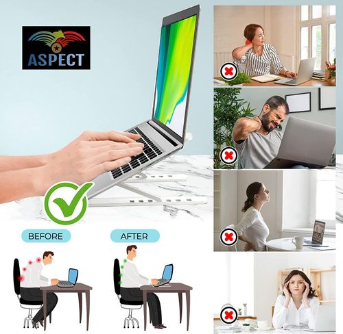 MaxLift 8-Angle Adjustable Laptop Stand: Ergonomic & Portable, 15.6” Max