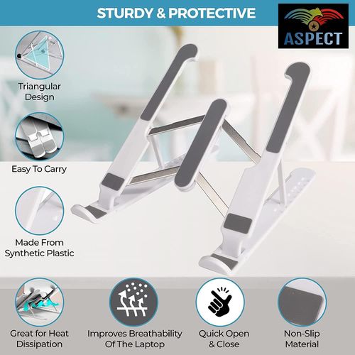 MaxLift 8-Angle Adjustable Laptop Stand: Ergonomic & Portable, 15.6” Max