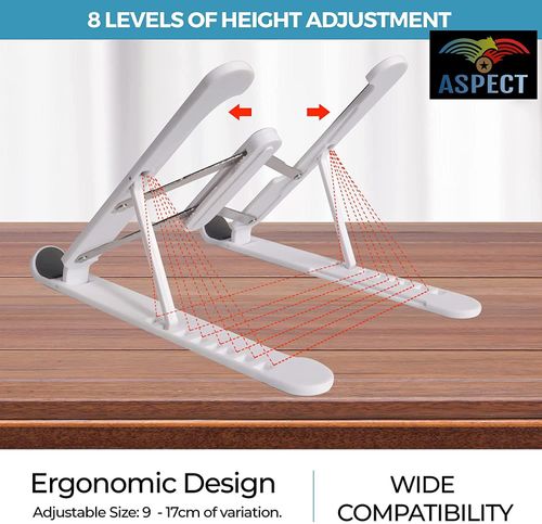 MaxLift 8-Angle Adjustable Laptop Stand: Ergonomic & Portable, 15.6” Max